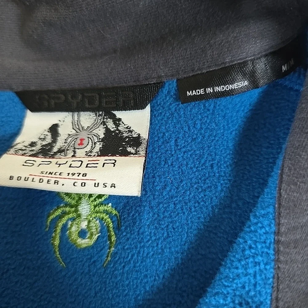 Spyder Encore Fleece Jacket‎ Mens Medium Blue Half Zip Outdoors Gorpcore Casual